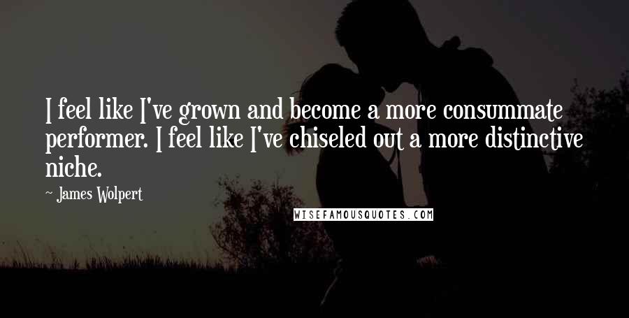 James Wolpert Quotes: I feel like I've grown and become a more consummate performer. I feel like I've chiseled out a more distinctive niche.