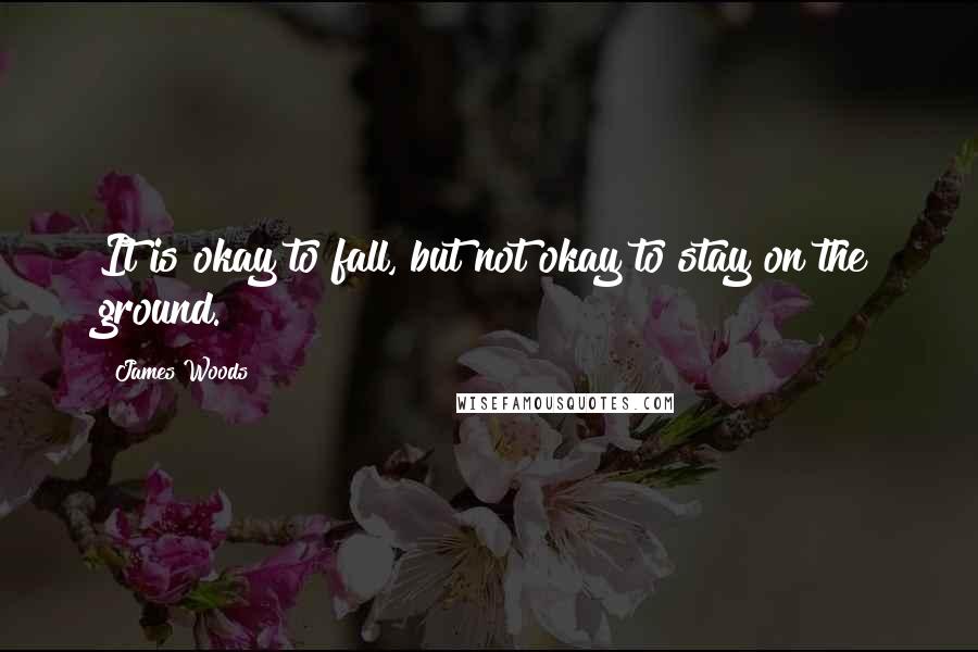 James Woods Quotes: It is okay to fall, but not okay to stay on the ground.