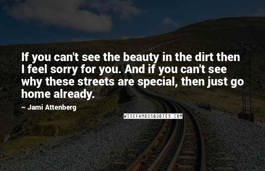 Jami Attenberg Quotes: If you can't see the beauty in the dirt then I feel sorry for you. And if you can't see why these streets are special, then just go home already.