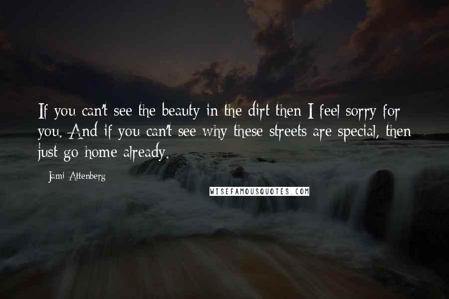 Jami Attenberg Quotes: If you can't see the beauty in the dirt then I feel sorry for you. And if you can't see why these streets are special, then just go home already.