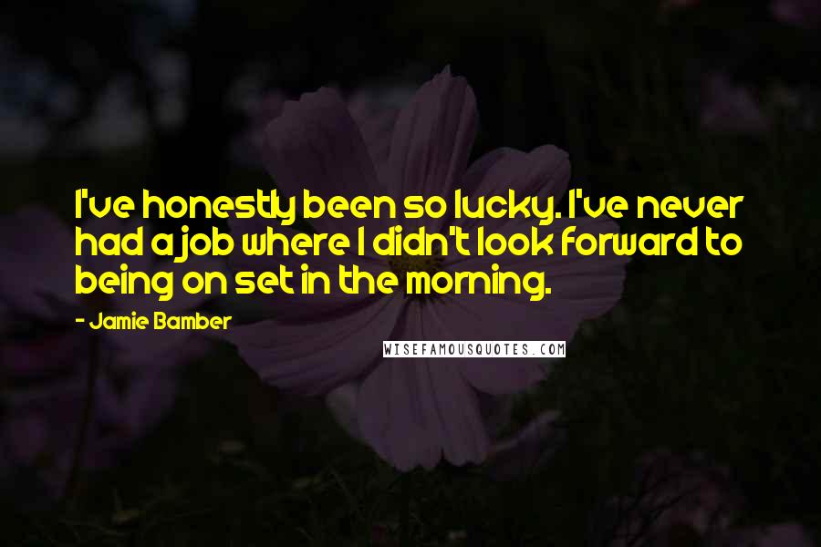 Jamie Bamber Quotes: I've honestly been so lucky. I've never had a job where I didn't look forward to being on set in the morning.