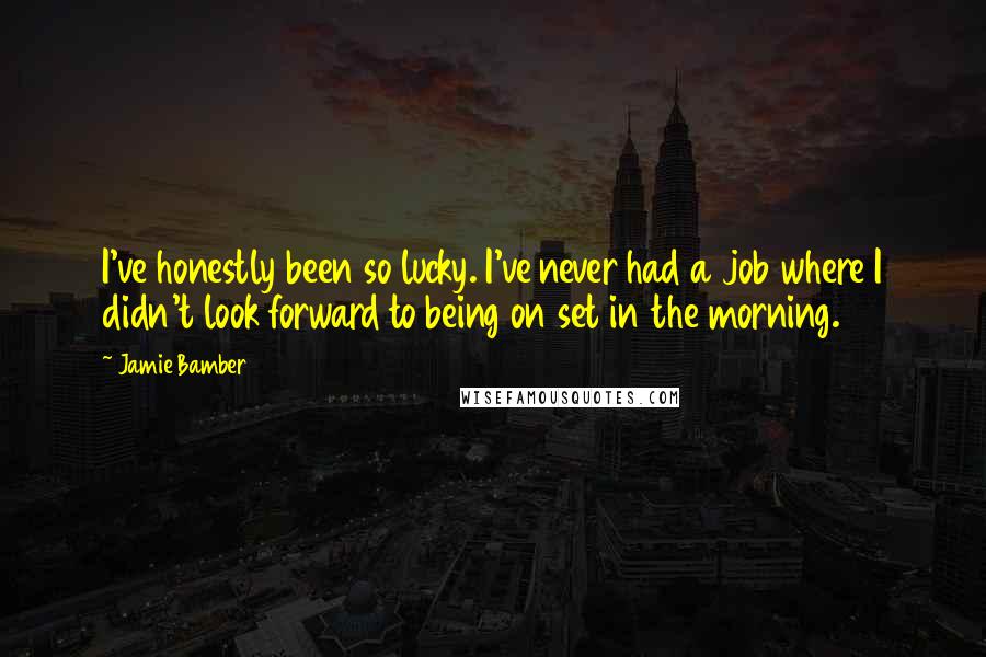 Jamie Bamber Quotes: I've honestly been so lucky. I've never had a job where I didn't look forward to being on set in the morning.