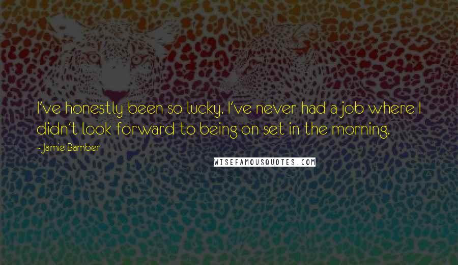 Jamie Bamber Quotes: I've honestly been so lucky. I've never had a job where I didn't look forward to being on set in the morning.