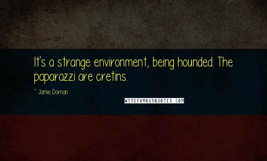 Jamie Dornan Quotes: It's a strange environment, being hounded. The paparazzi are cretins.