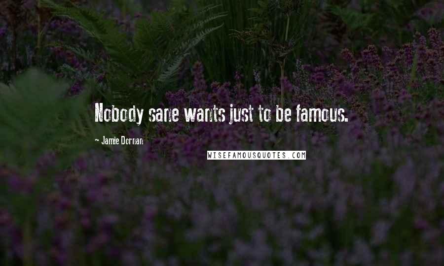 Jamie Dornan Quotes: Nobody sane wants just to be famous.