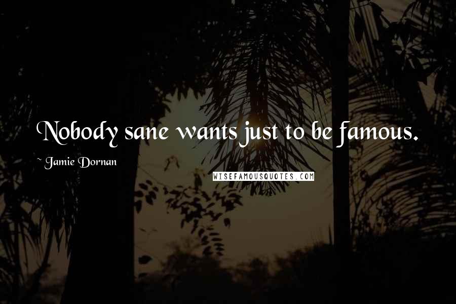 Jamie Dornan Quotes: Nobody sane wants just to be famous.