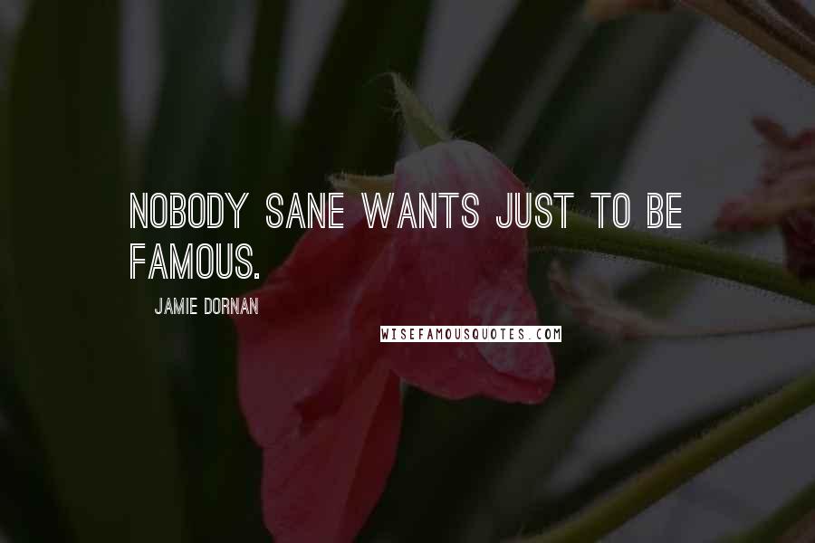 Jamie Dornan Quotes: Nobody sane wants just to be famous.