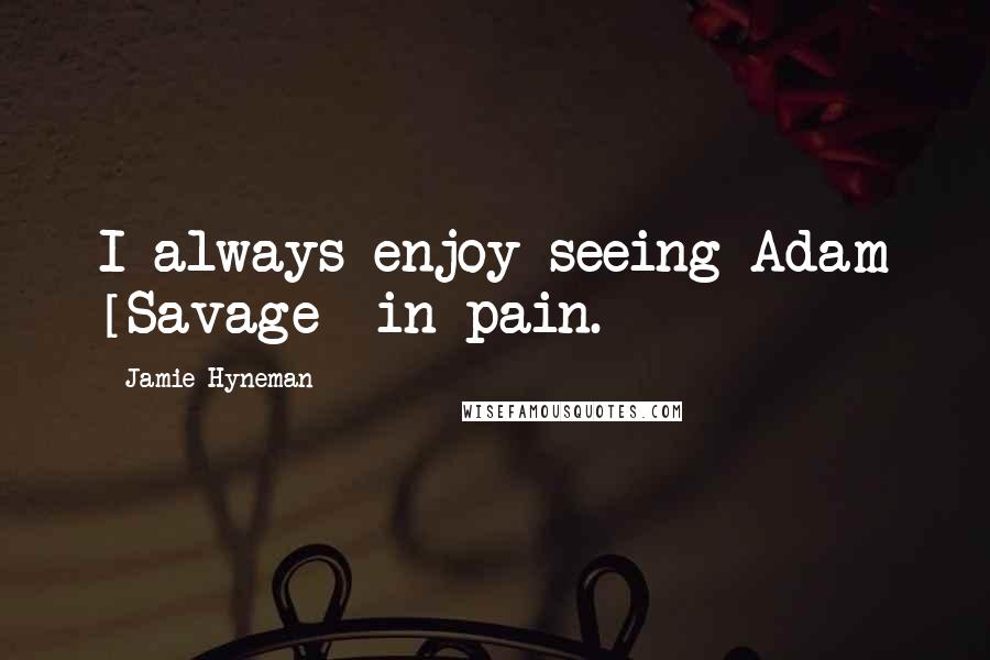 Jamie Hyneman Quotes: I always enjoy seeing Adam [Savage] in pain.