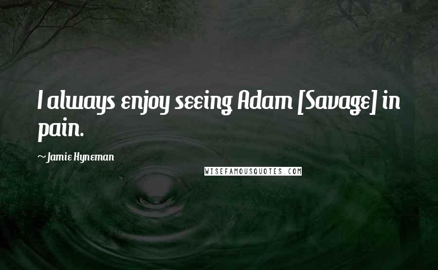 Jamie Hyneman Quotes: I always enjoy seeing Adam [Savage] in pain.