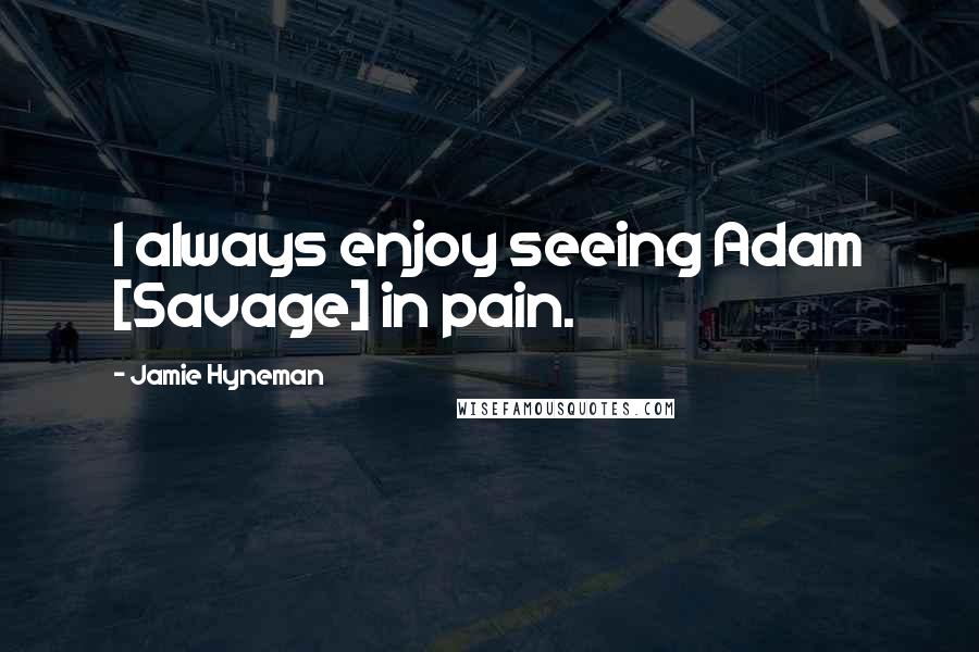 Jamie Hyneman Quotes: I always enjoy seeing Adam [Savage] in pain.