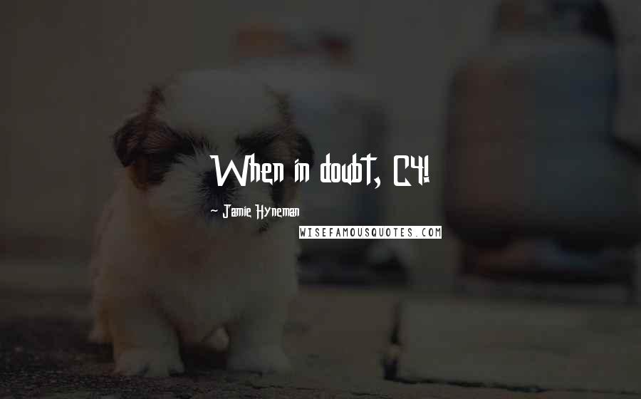 Jamie Hyneman Quotes: When in doubt, C4!