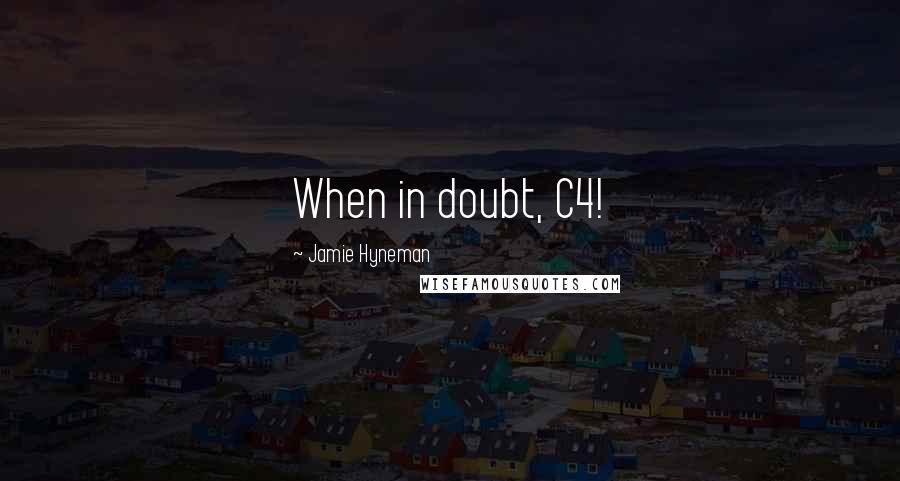 Jamie Hyneman Quotes: When in doubt, C4!