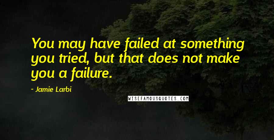 Jamie Larbi Quotes: You may have failed at something you tried, but that does not make you a failure.
