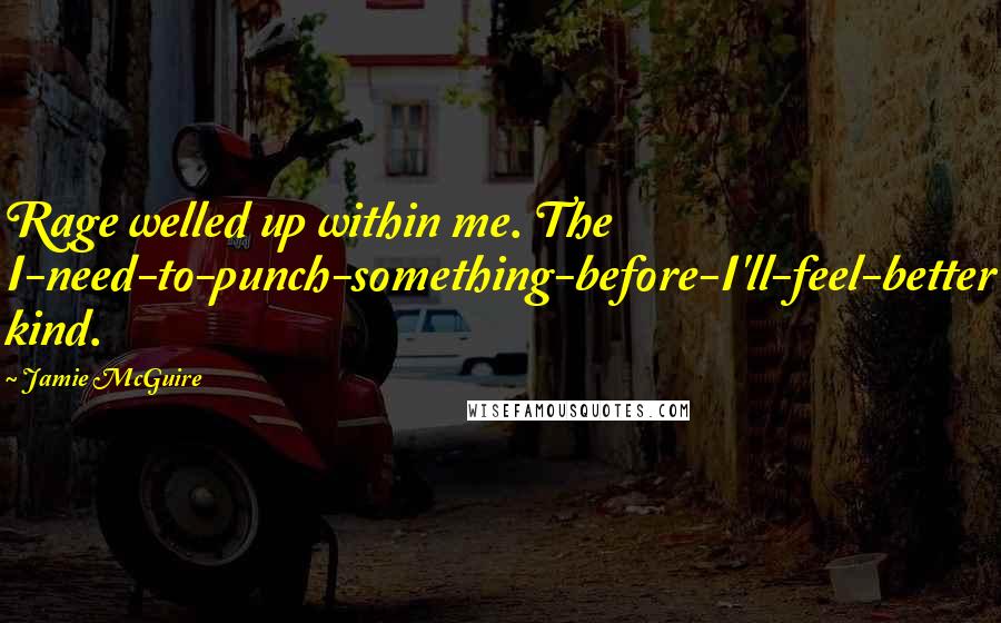 Jamie McGuire Quotes: Rage welled up within me. The I-need-to-punch-something-before-I'll-feel-better kind.