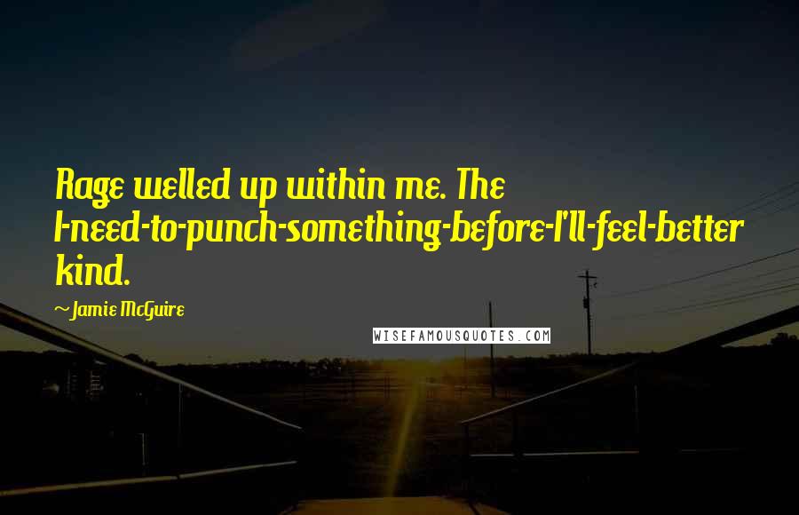 Jamie McGuire Quotes: Rage welled up within me. The I-need-to-punch-something-before-I'll-feel-better kind.