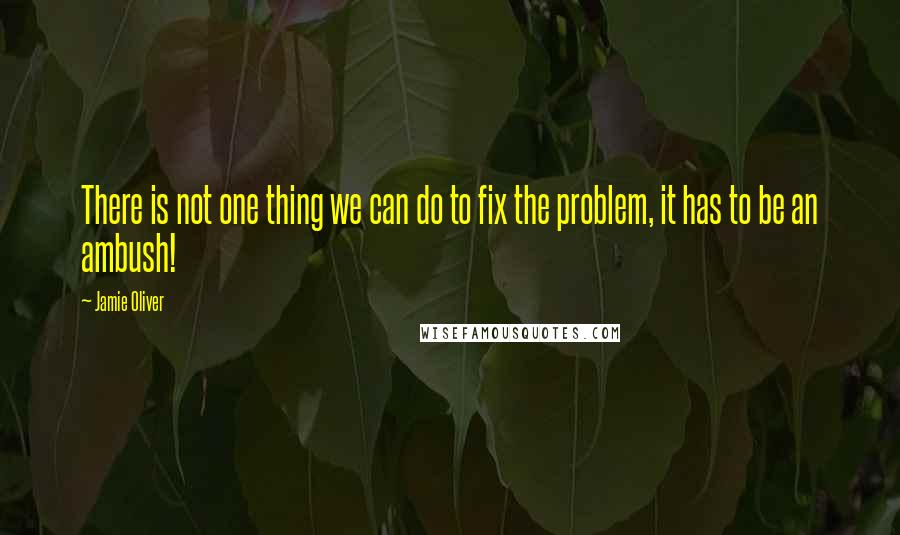 Jamie Oliver Quotes: There is not one thing we can do to fix the problem, it has to be an ambush!