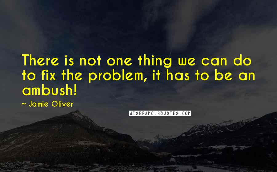 Jamie Oliver Quotes: There is not one thing we can do to fix the problem, it has to be an ambush!