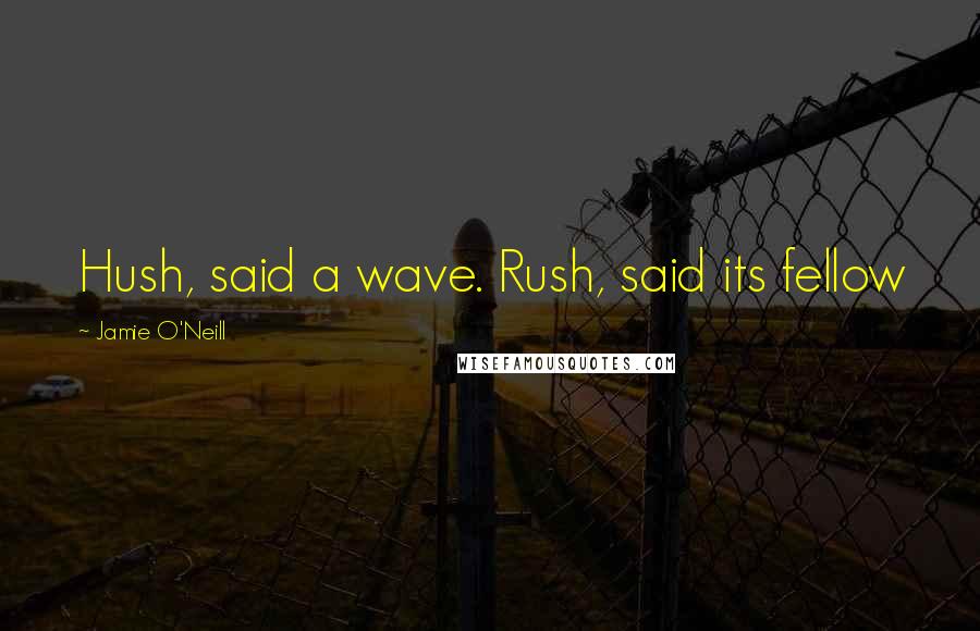 Jamie O'Neill Quotes: Hush, said a wave. Rush, said its fellow