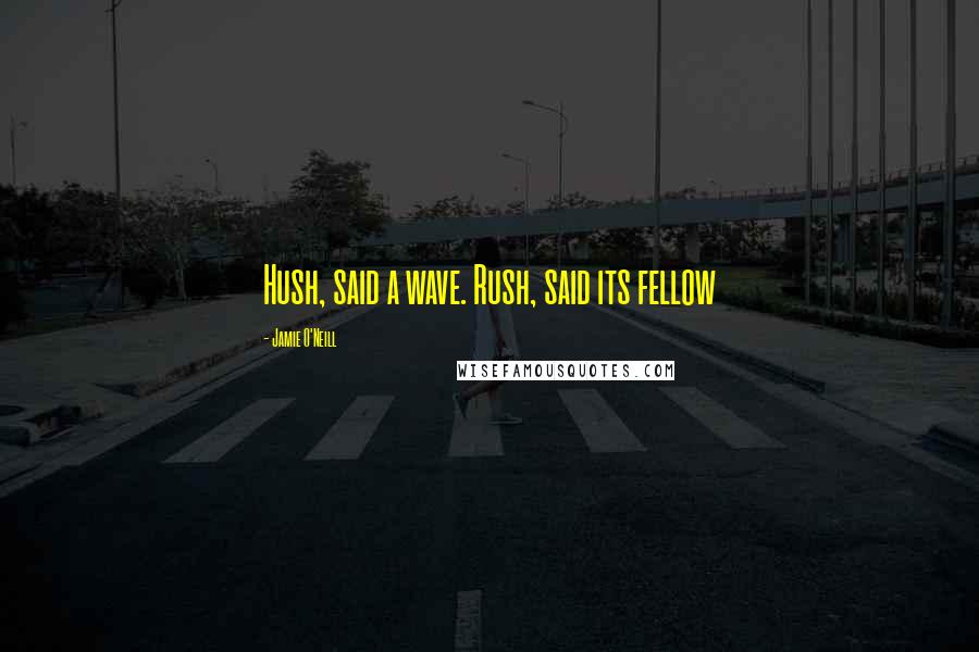 Jamie O'Neill Quotes: Hush, said a wave. Rush, said its fellow