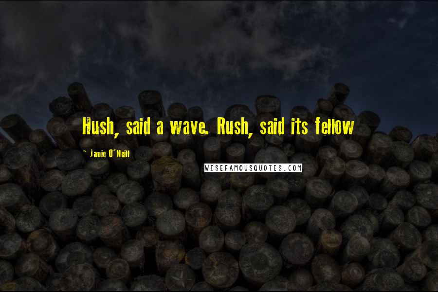 Jamie O'Neill Quotes: Hush, said a wave. Rush, said its fellow