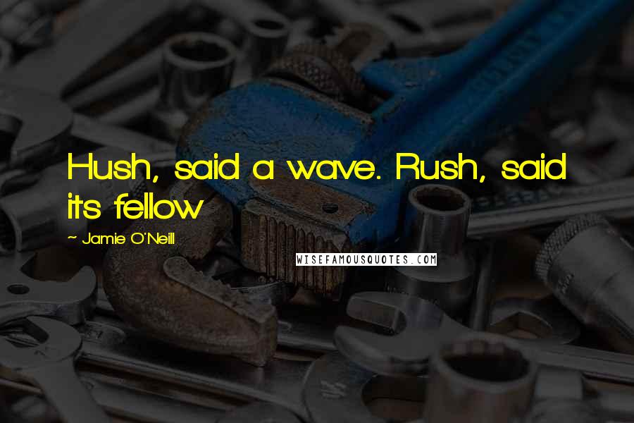 Jamie O'Neill Quotes: Hush, said a wave. Rush, said its fellow