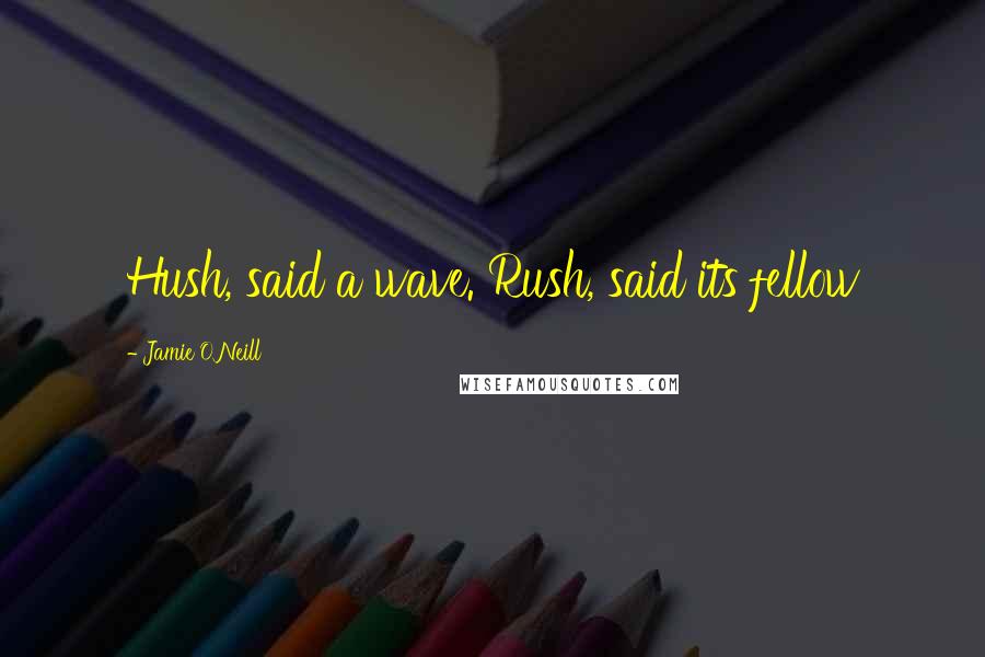 Jamie O'Neill Quotes: Hush, said a wave. Rush, said its fellow