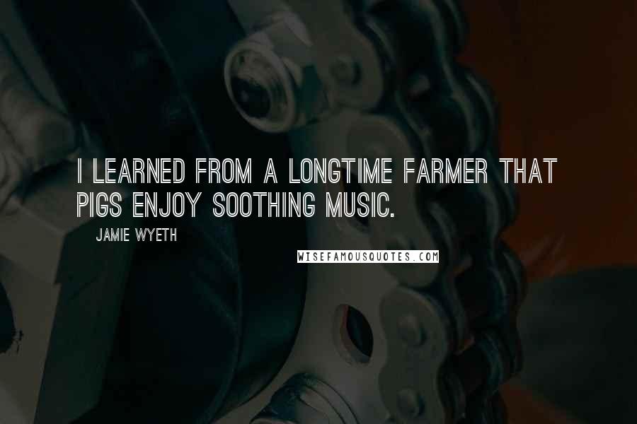 Jamie Wyeth Quotes: I learned from a longtime farmer that pigs enjoy soothing music.