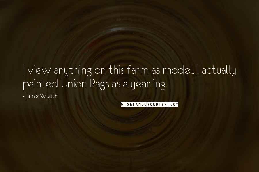 Jamie Wyeth Quotes: I view anything on this farm as model. I actually painted Union Rags as a yearling.