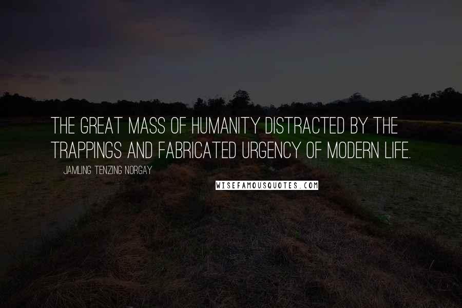 Jamling Tenzing Norgay Quotes: the great mass of humanity distracted by the trappings and fabricated urgency of modern life.