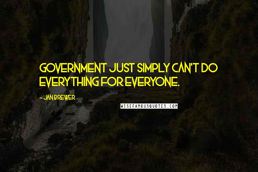 Jan Brewer Quotes: Government just simply can't do everything for everyone.