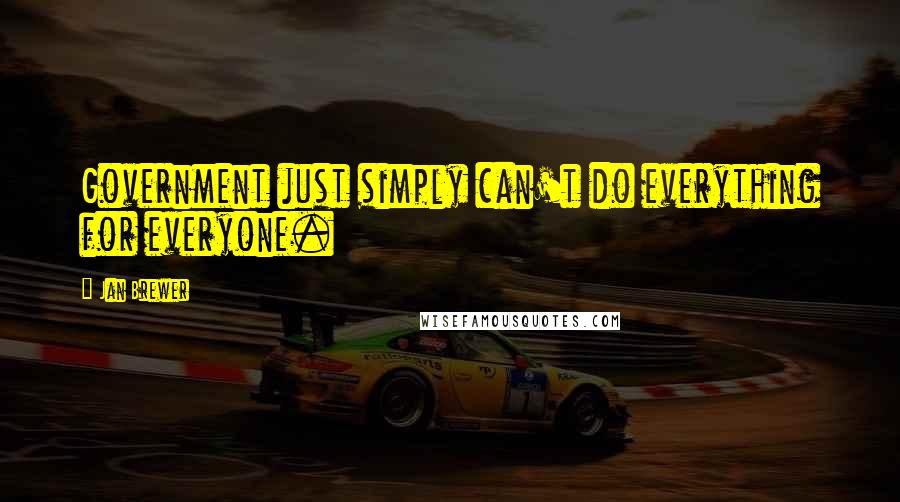 Jan Brewer Quotes: Government just simply can't do everything for everyone.