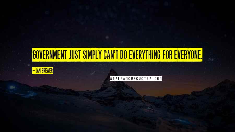 Jan Brewer Quotes: Government just simply can't do everything for everyone.