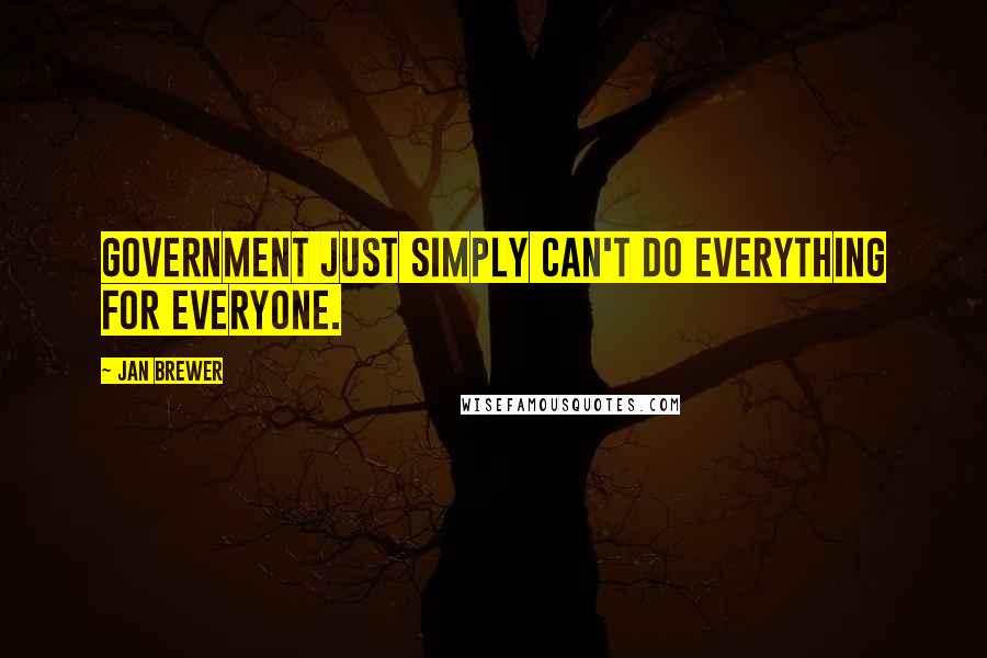 Jan Brewer Quotes: Government just simply can't do everything for everyone.