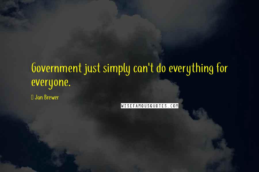 Jan Brewer Quotes: Government just simply can't do everything for everyone.