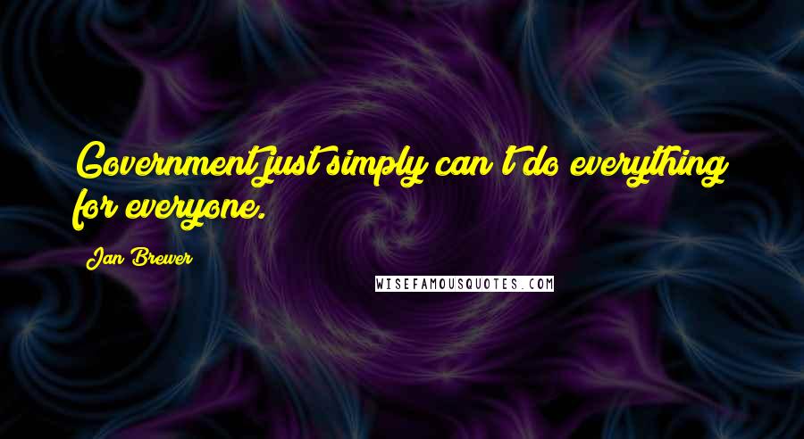 Jan Brewer Quotes: Government just simply can't do everything for everyone.