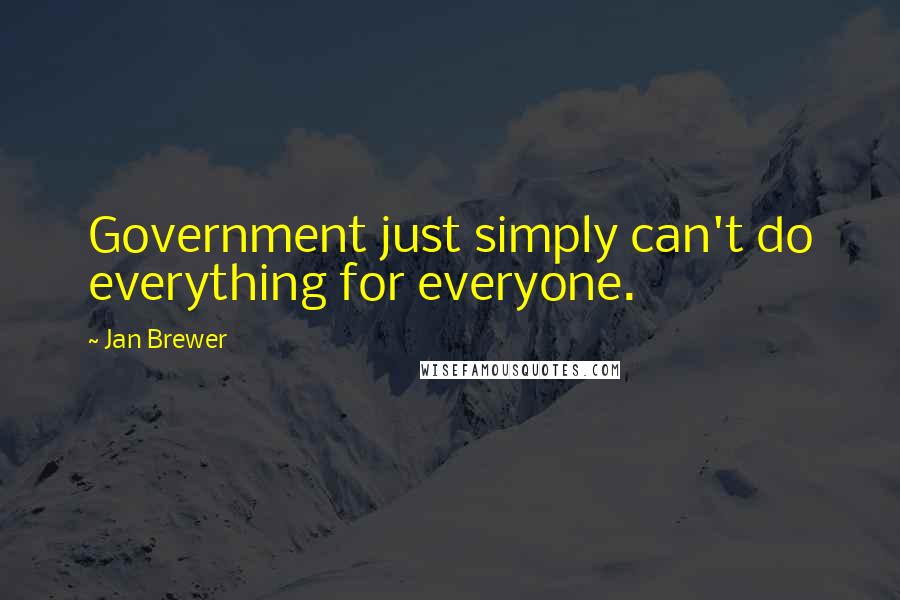 Jan Brewer Quotes: Government just simply can't do everything for everyone.