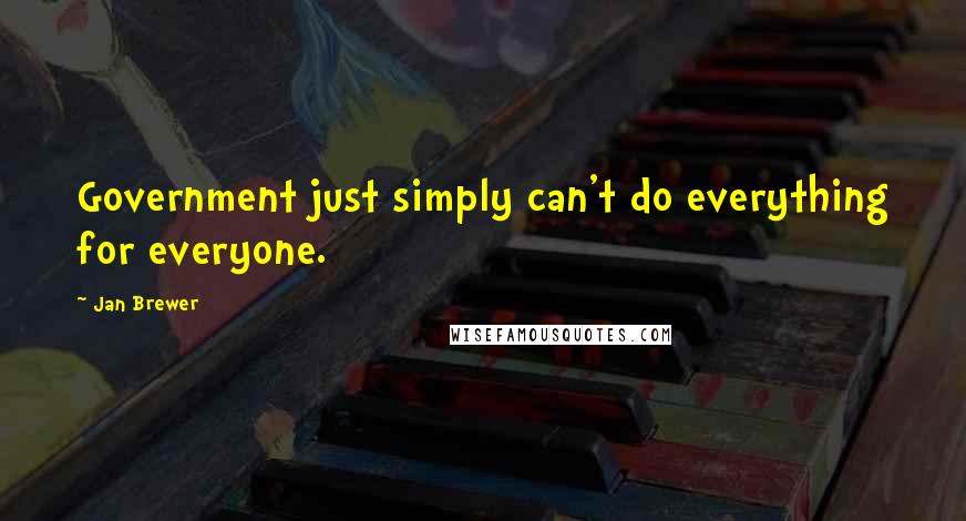 Jan Brewer Quotes: Government just simply can't do everything for everyone.