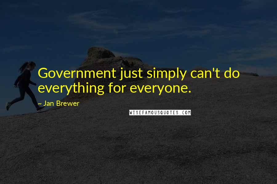 Jan Brewer Quotes: Government just simply can't do everything for everyone.