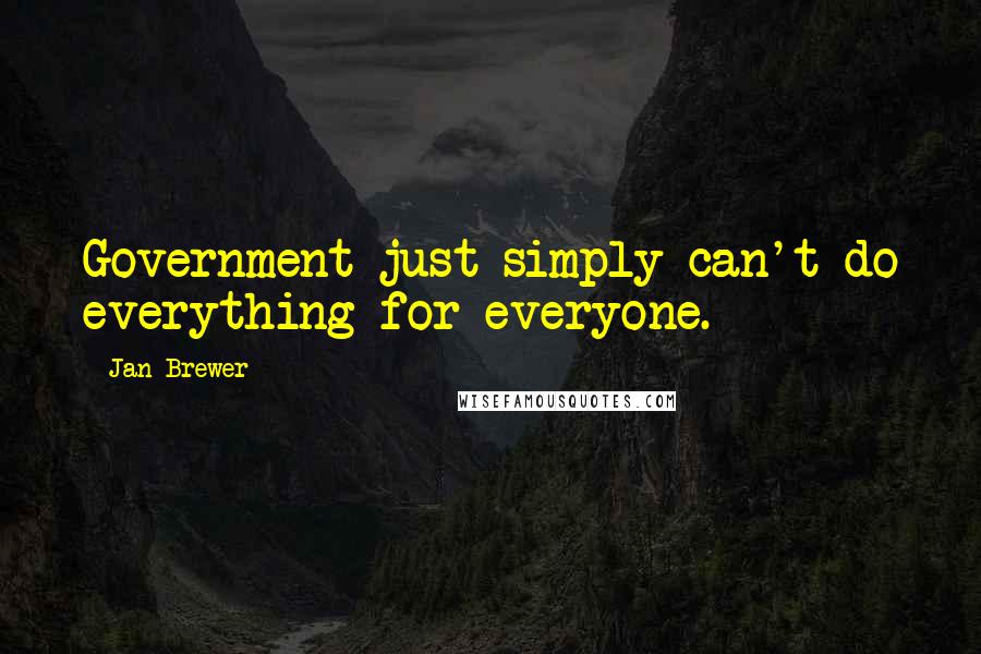 Jan Brewer Quotes: Government just simply can't do everything for everyone.