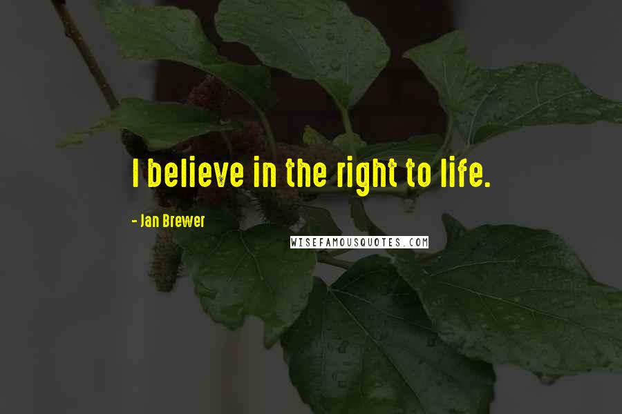 Jan Brewer Quotes: I believe in the right to life.