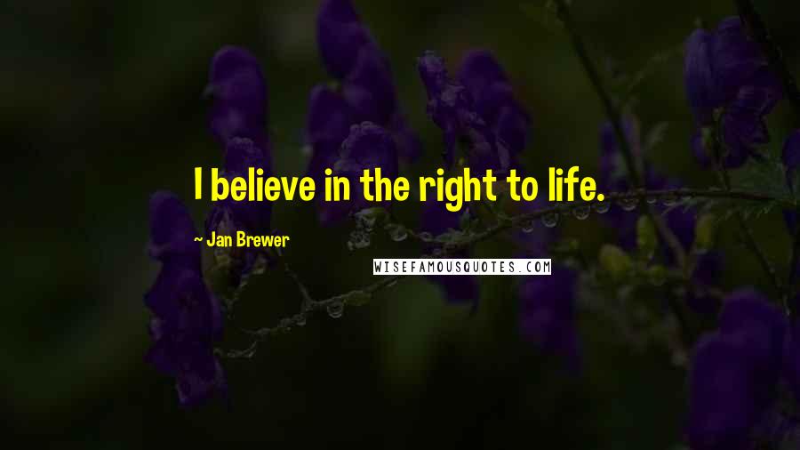 Jan Brewer Quotes: I believe in the right to life.