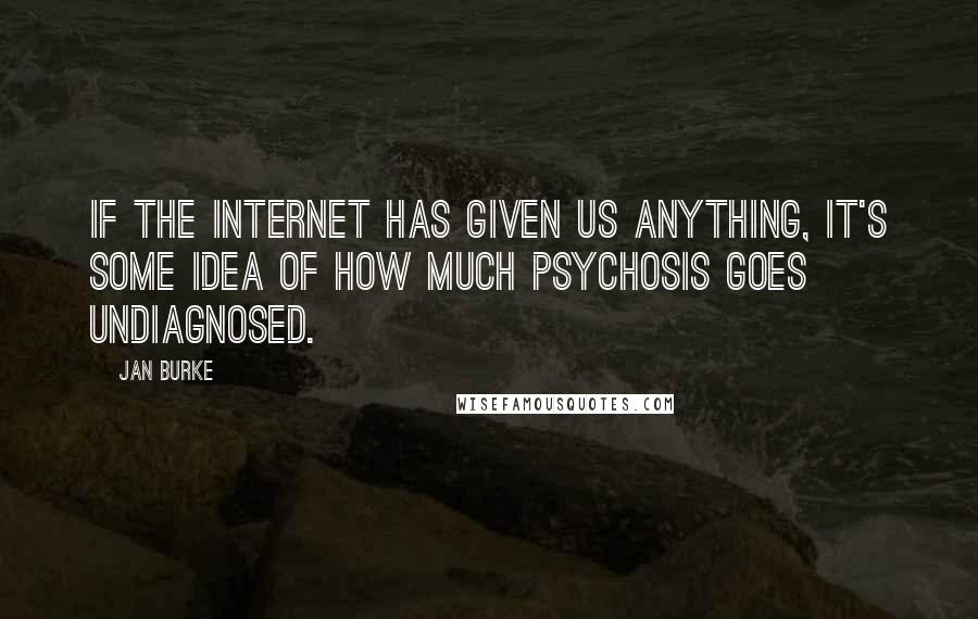 Jan Burke Quotes: If the Internet has given us anything, it's some idea of how much psychosis goes undiagnosed.