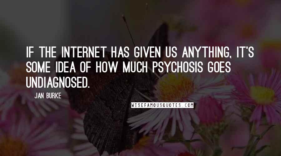 Jan Burke Quotes: If the Internet has given us anything, it's some idea of how much psychosis goes undiagnosed.