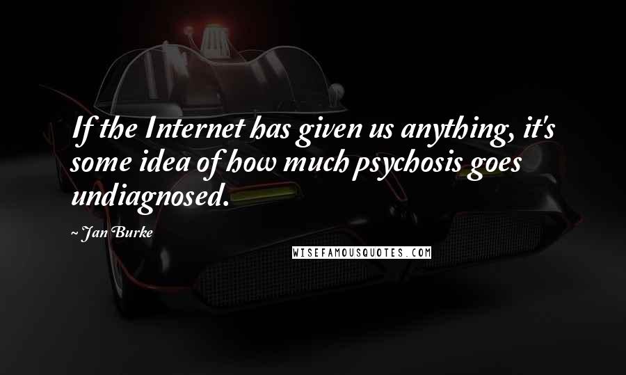 Jan Burke Quotes: If the Internet has given us anything, it's some idea of how much psychosis goes undiagnosed.