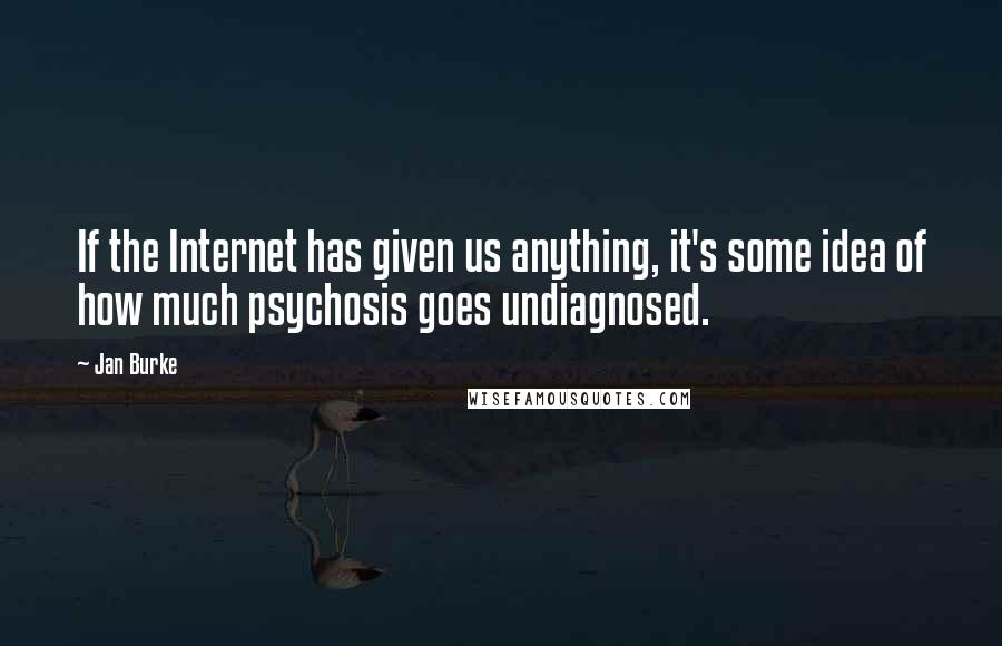 Jan Burke Quotes: If the Internet has given us anything, it's some idea of how much psychosis goes undiagnosed.