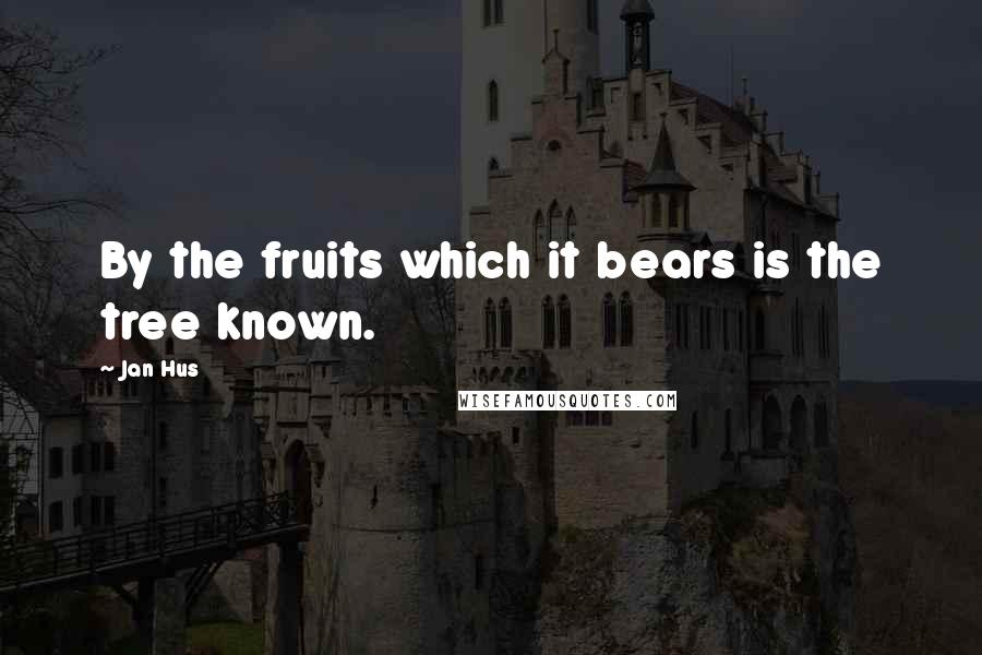 Jan Hus Quotes: By the fruits which it bears is the tree known.