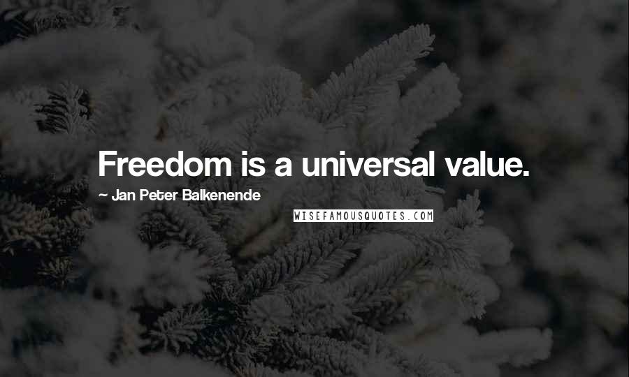 Jan Peter Balkenende Quotes: Freedom is a universal value.