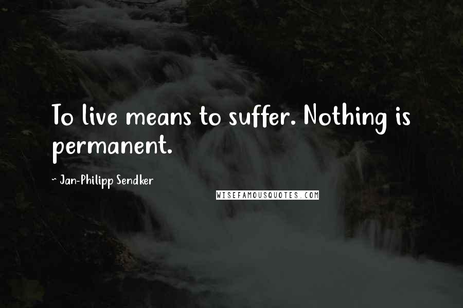 Jan-Philipp Sendker Quotes: To live means to suffer. Nothing is permanent.