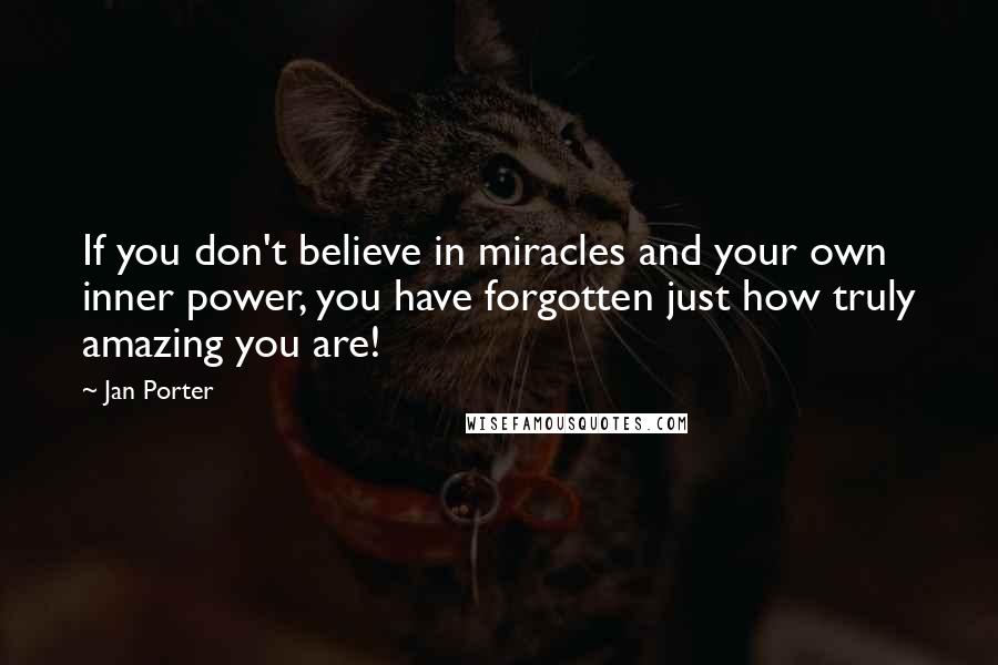 Jan Porter Quotes: If you don't believe in miracles and your own inner power, you have forgotten just how truly amazing you are!