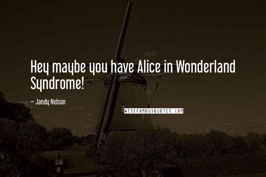 Jandy Nelson Quotes: Hey maybe you have Alice in Wonderland Syndrome!